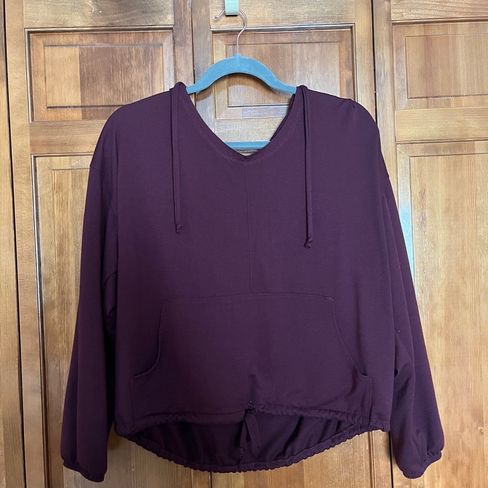 Maurices- Maroon Women's  Cropped Hoodie